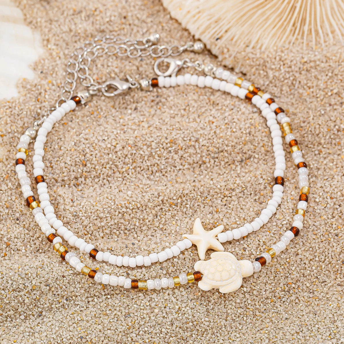 Bohemian Seashell Anklet - BellaAura